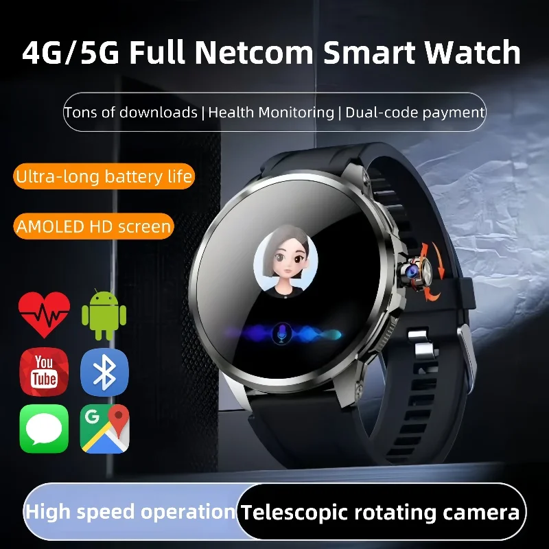 

New H99 SmartWatch SIM Insert Model 1.95 inch AMOLED HD Spherical Screen 128G Memory Video Chat Global Calling Man Watch
