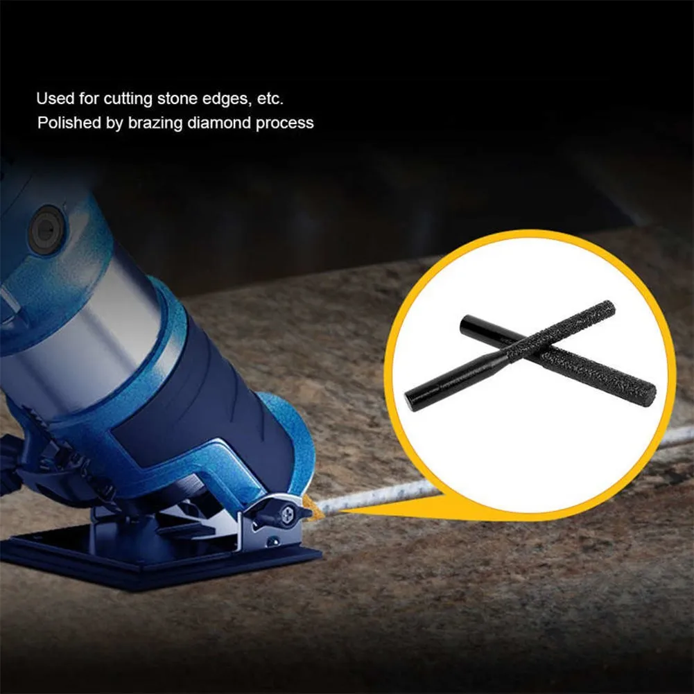 

6.35mm Shank emery Router Bits 2pcs for Marble Granite Quartz Stone Ceramic Edge Cutting Milling Cutter for Gong Machine Use