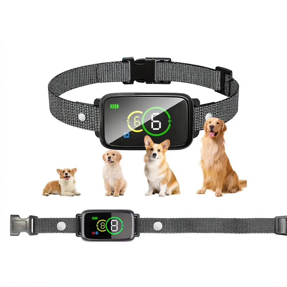 Smart Anti Barking Collar For Dogs Color Screen Adjustable Training Device Two Modes Pet Behavior Correction Accessory