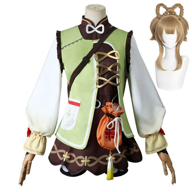 

Yaoyao Cosplay Genshin Impact Cosplay Costume Accessories Props Wig Women Girls Anime Comic Party Role Playing Dress Suit Outfit