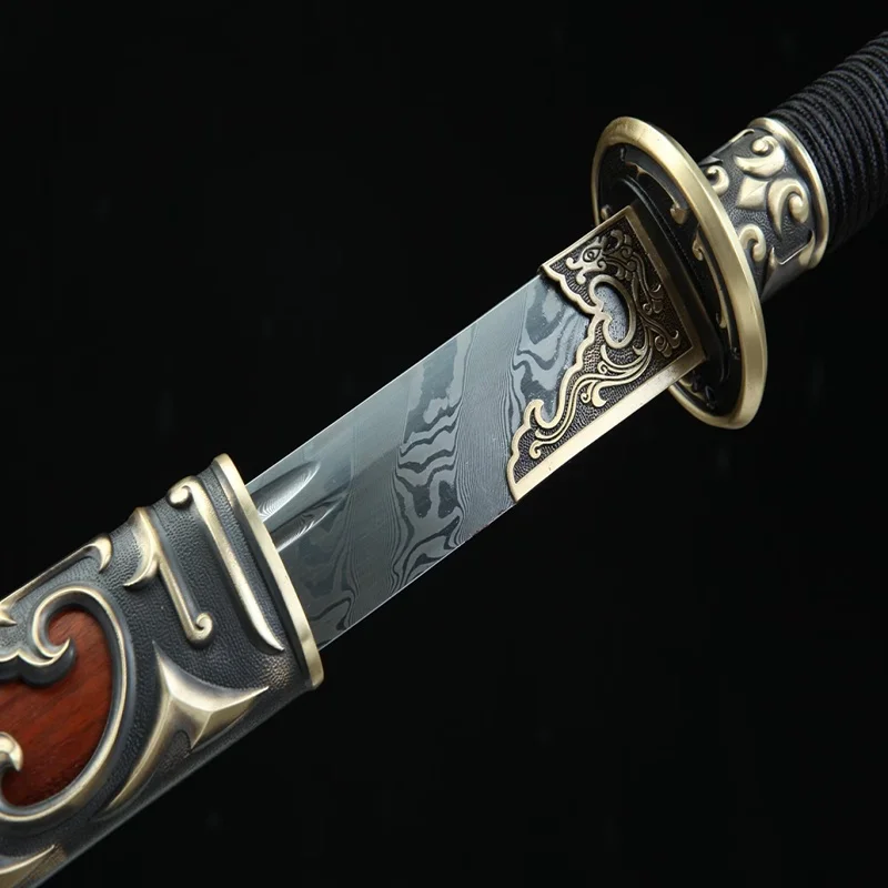 Longquan Dragon Tiger Sword Hand forged dragon Phoenix Sandalwood Blitzkrieg sword cold weapon collection gifts