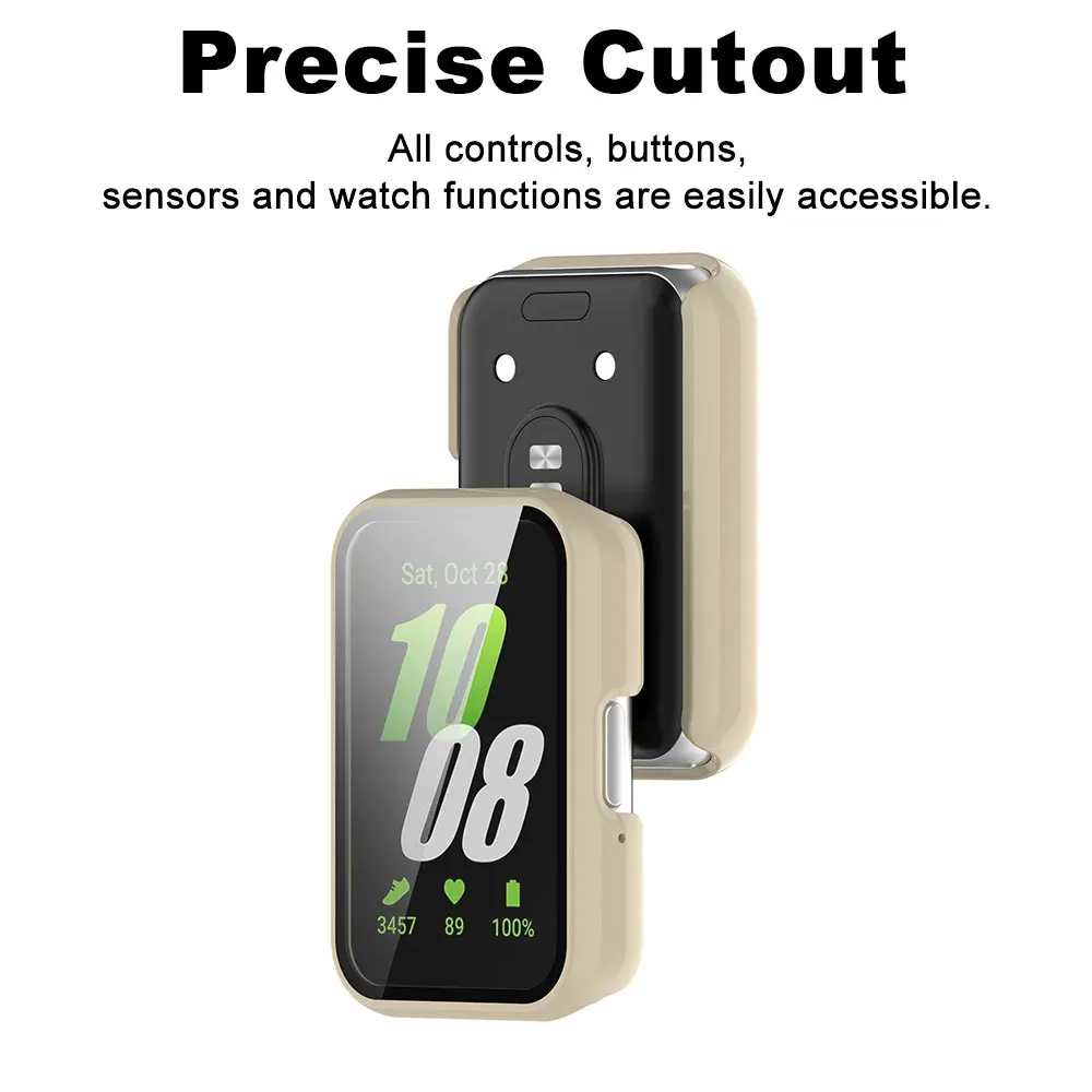 Tempered Glass + Case For Samsung Galaxy Fit 3 SM-R390 Screen Protector Hard PC Protective Bumper For Galaxy Fit3 Accessories