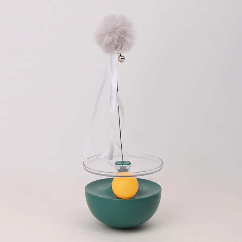 Juguetes interactivos para gatos: pelota con campana y varita de plumas - imagen 2
