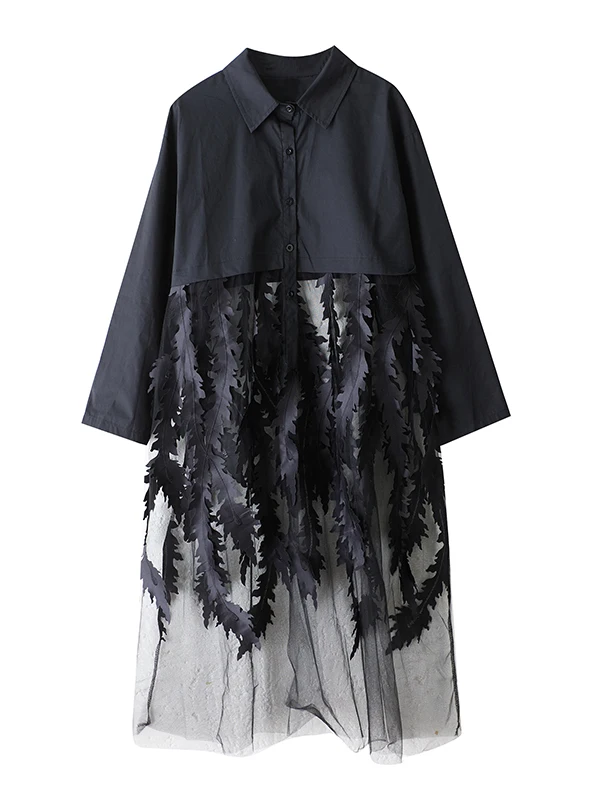 Casual Long Sve Printed Me Splice Dr irt Women's Loose Waist Princ Skirt Sle A-Line Dr Spring New Arrival