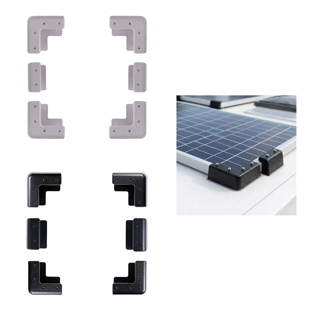 Solar Panel Mounting Brackets Solar Panel Holder Side Brackets ABS Corner Holder Set For RVs Flat Roofs Boats With Screws