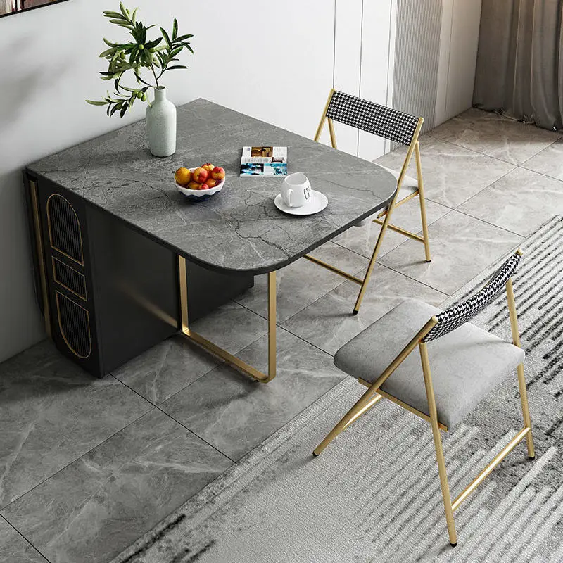 Picture 4: Slate folding small apartment modern simple multi-function space saving telescopic household dining table