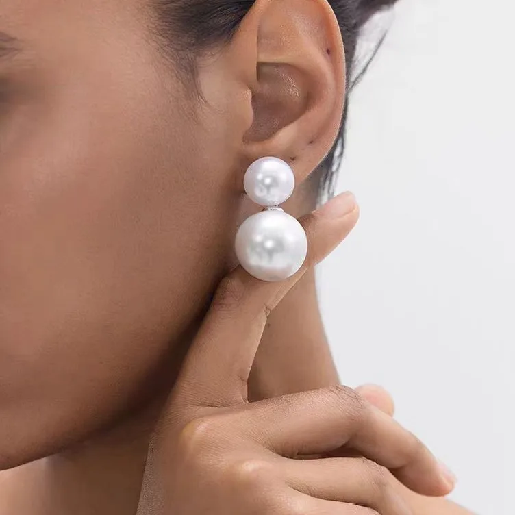 Withered Big Pearl Earrings 925 Silver Needle Earrings 2026 Atmospheric Design Earrings