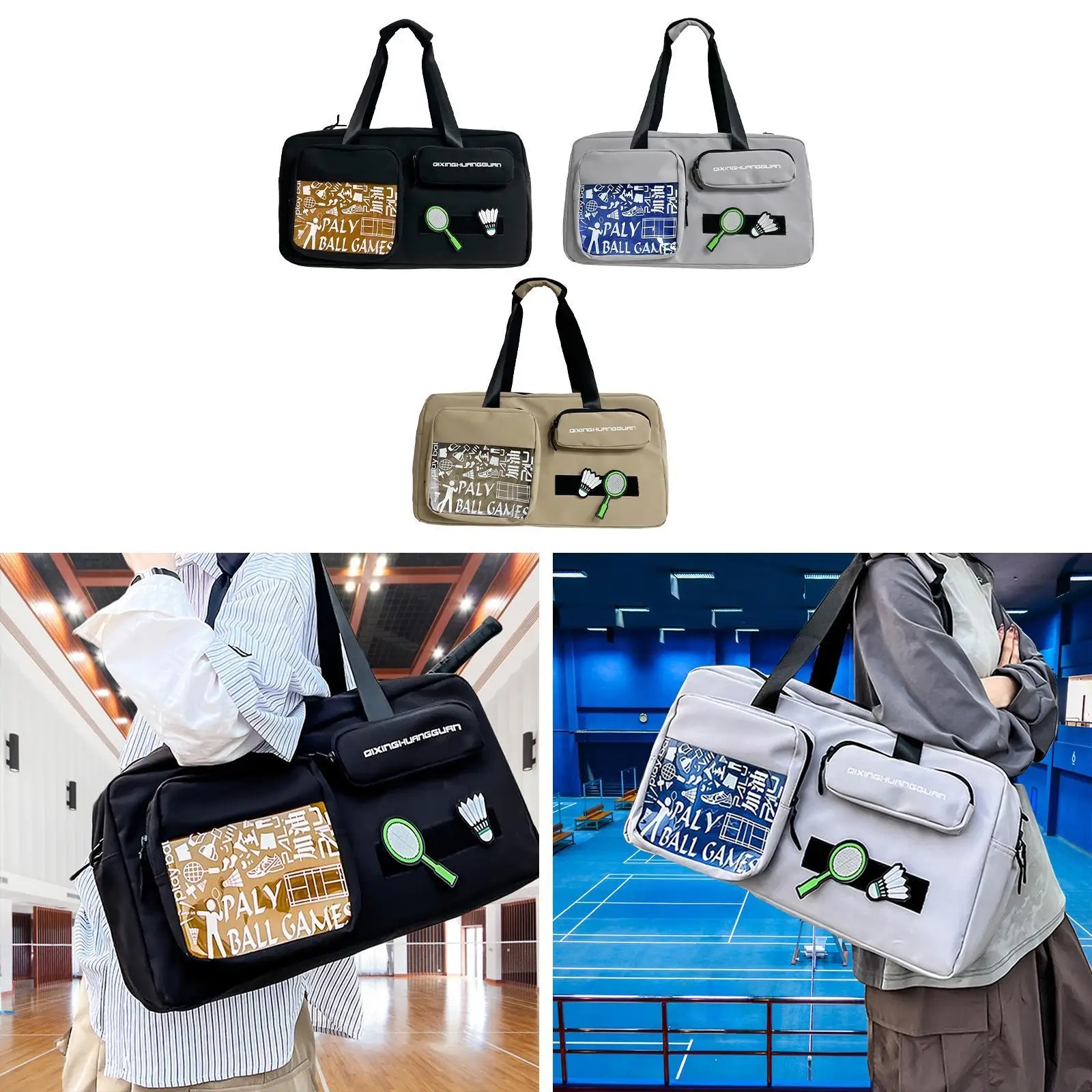 

Badminton Bag Tennis Bag for Adults Multipurpose Large Capacity Racquet Carrying