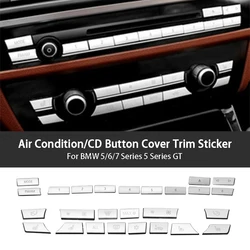 Autocollant de garniture de bouton de panneau de CD de climatisation de console centrale de voiture, style de voiture pour BMW 5, 6, 7, série 5ightF01, F02, F10, F11, F12, F18