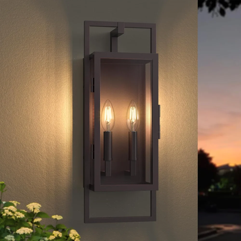 Oil Rubbed Bronze 2-Light Outdoor Sconce, 21.5