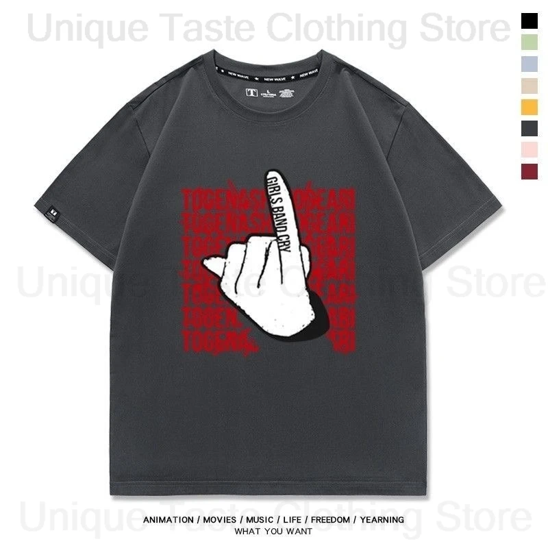 أنيمي الفتيات الفرقة كراي تي شيرت TOGENASHI TOGEARI ISERI نينا رفع إصبعك الصغير الكرتون تي شيرت القطن قصير الأكمام تي شيرت #3