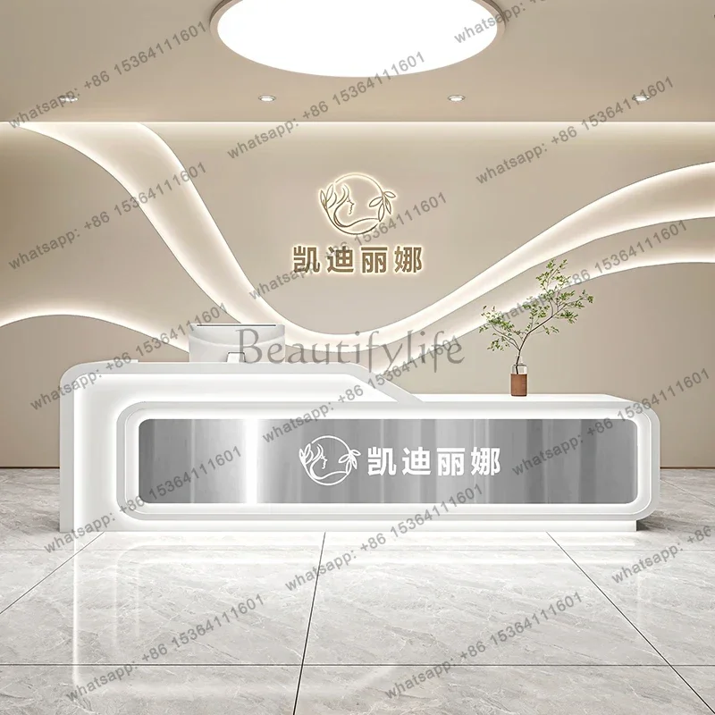 Restaurant Front Desk Reception Counter Boutique Business Clothing Reception Desks White Clothing Mostrador Recepcion Furniture