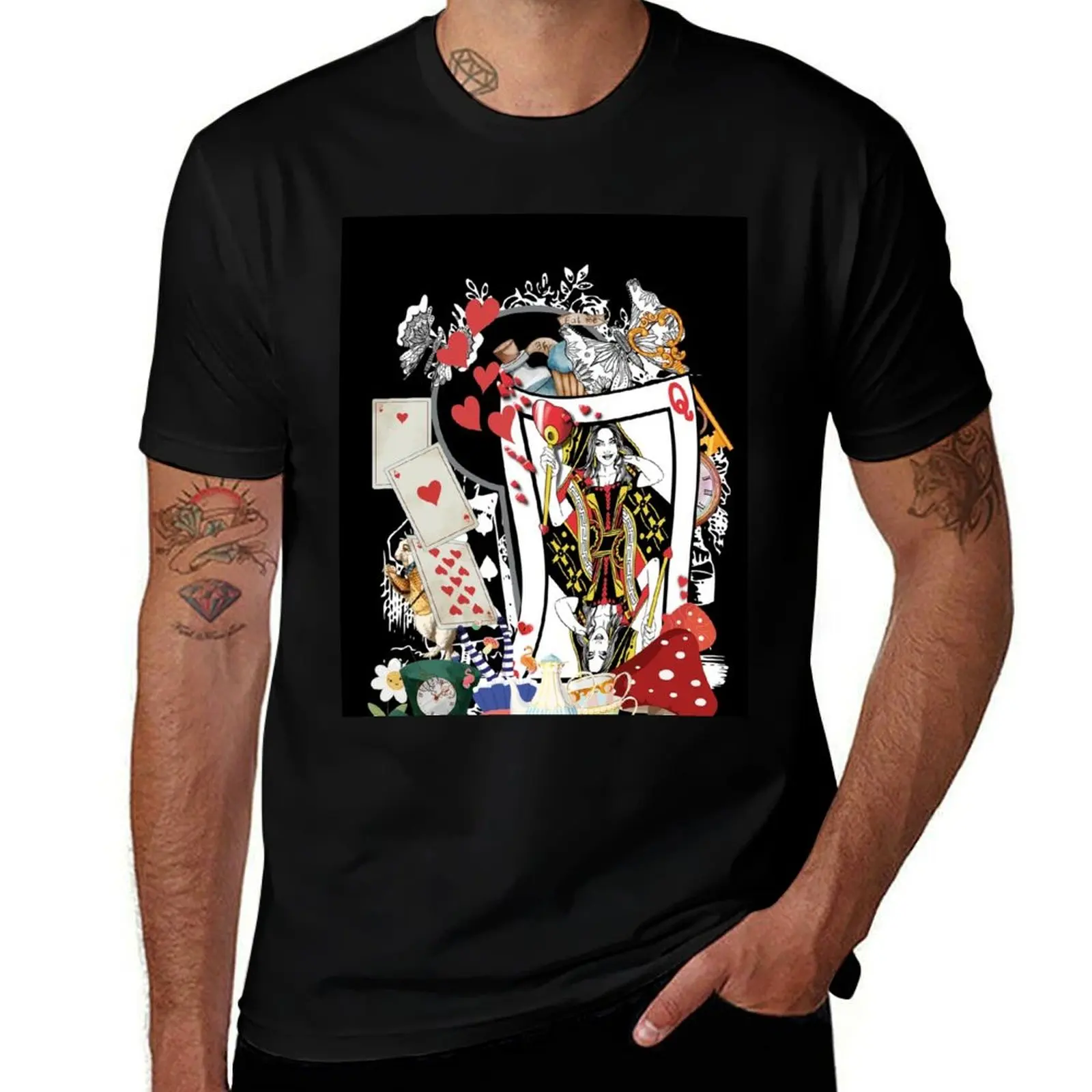 

Alice in wonderland, Queen of hearts T-Shirt heavyweights cotton man t-shirts tshirts for men
