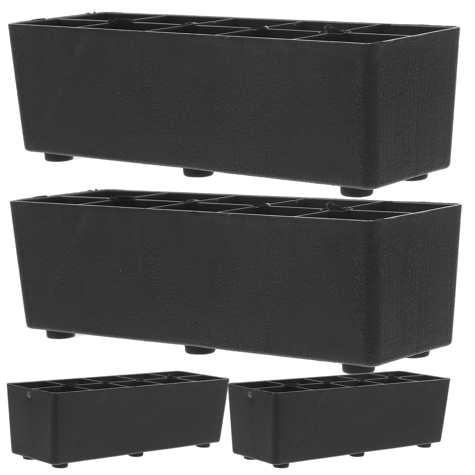 4 Pcs Plastic Support Feet 7 5cm Black Bed Sofa Risers Furniture Lifts Anti Scratch Safe Storage Space Increase Table Desk Chair