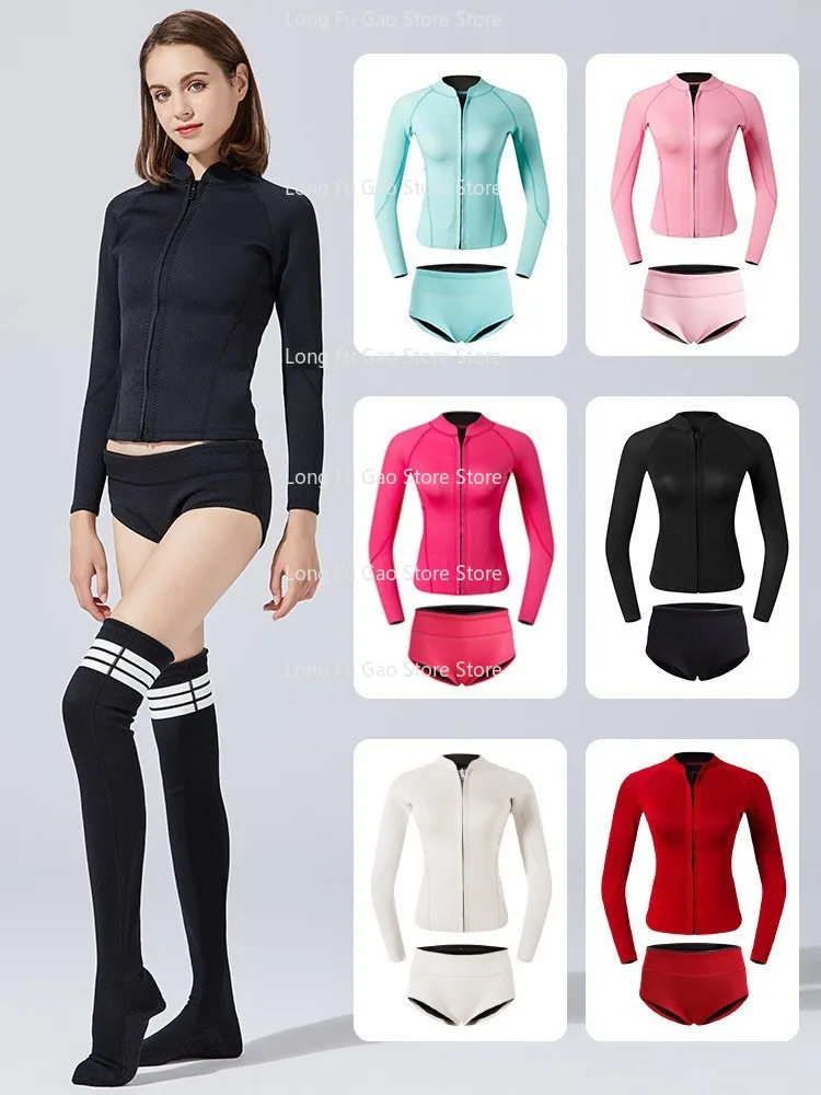 

Модный женский гидрокостюм 2 мм в корейском стиле с дизайном «Медуза» для снорклинга и фридайвинга, с длинной защитой от солнца, для серфинга