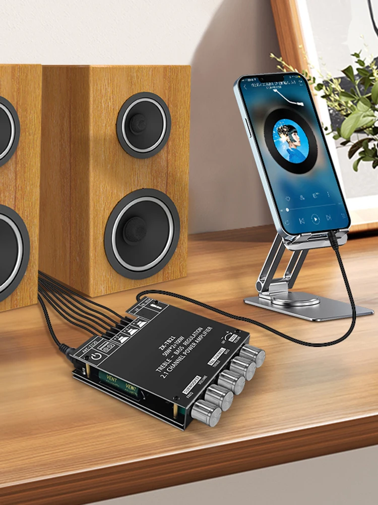 Scheda amplificatore di potenza 2 in 1 Chip CS8673E/TPA3116D2 2x50W + 100W con filtro AM Soppressione interferenze Compatibile con Bluetooth 5.0