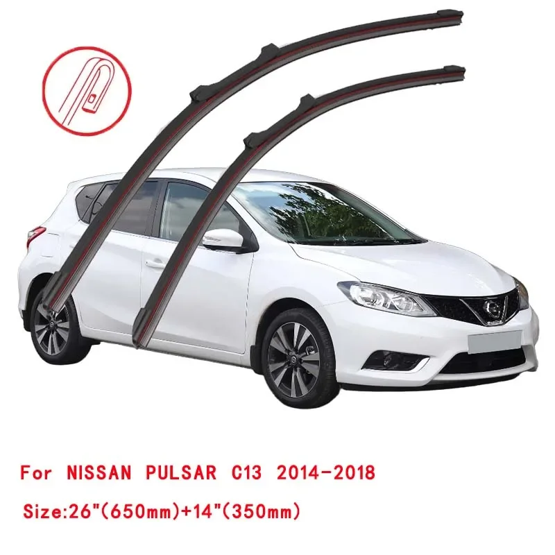 

For NISSAN PULSAR C13 2014-2018 Car Windshield Wiper Blade Front Windscreen Washer Accessories Window Cleaning Replacement Parts