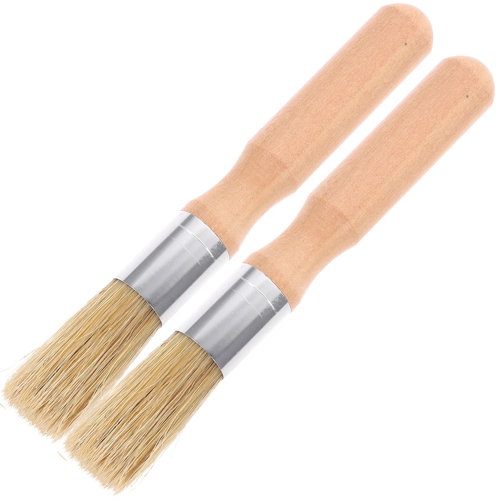 2 Pcs Paint Brush Oil Acrylic Painting Tool Fragments Stencil Bristle Wooden Bamboo
