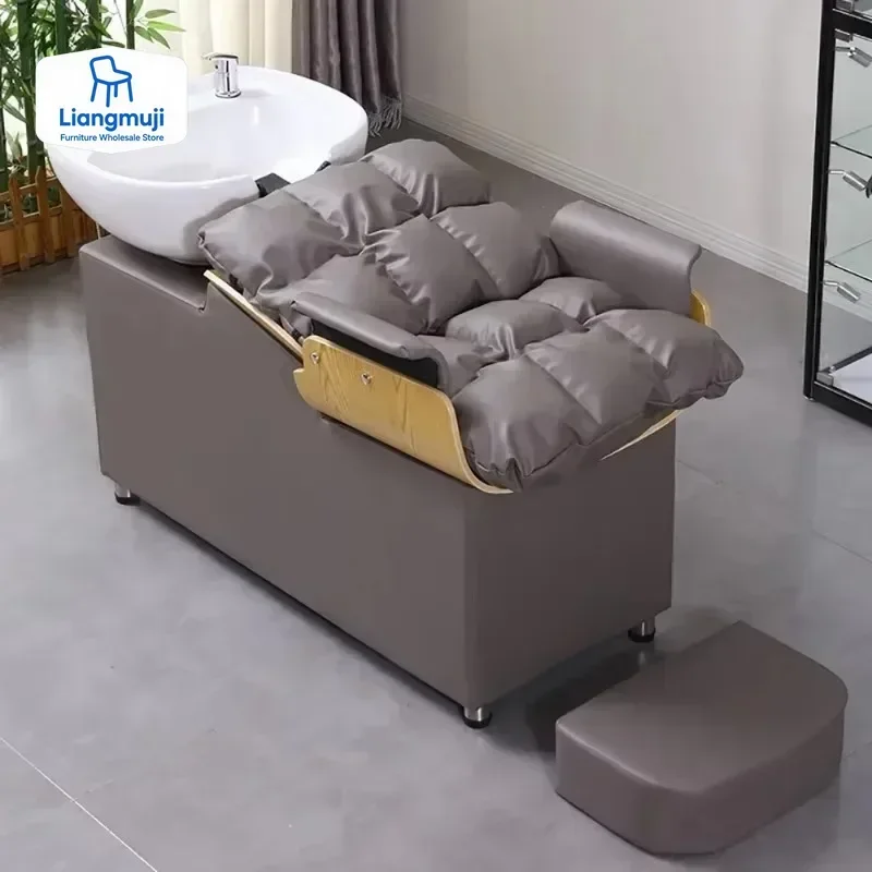 Trendy Trendy Hair Head Spa Simple Portable Ergonomic Lounge Shampoo Bed Comfortable Unique Cadeira De Barbearia Furniture