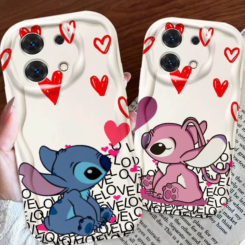 

Disney Angel Stitch Luxury For Xiaomi Redmi Note 13 12 12S 11S 11 10 9 8 10A 9C 9T Pro Plus 5G Wave Oil Funda Phone Case