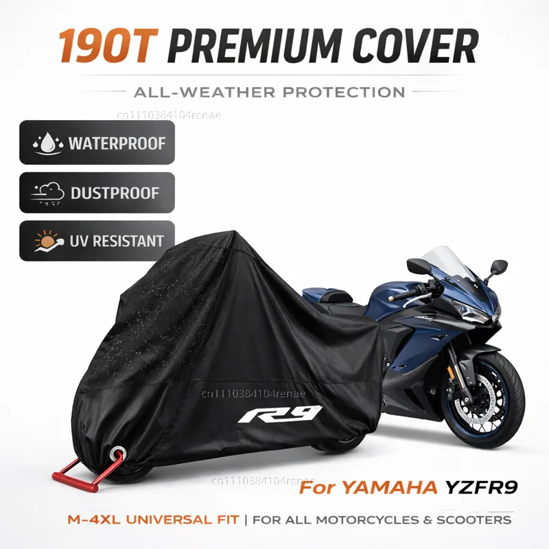 

Чехол для мотоцикла YAMAHA YZFR9 YZF-R9 YZF R3 R6 R7 R9 2025 190T, водонепроницаемый, пылезащитный, с защитой от УФ-лучей, всесезонный
