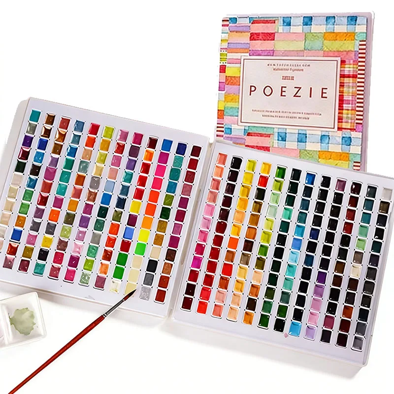 288 Colors Solid Watercolor Paint Set Glow in the Dark Fluorescent Pearlescent Solid Colors DIY Pigment Art Supplies