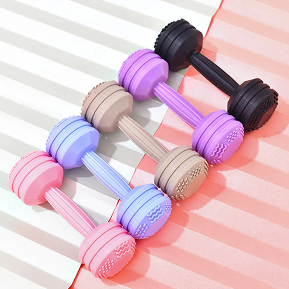 

Baby Teething Dumbbell Silicone Infant Sensory Rattle for Gums Massage Teething Relief Calming Newborn Baby Shower Gift Bright