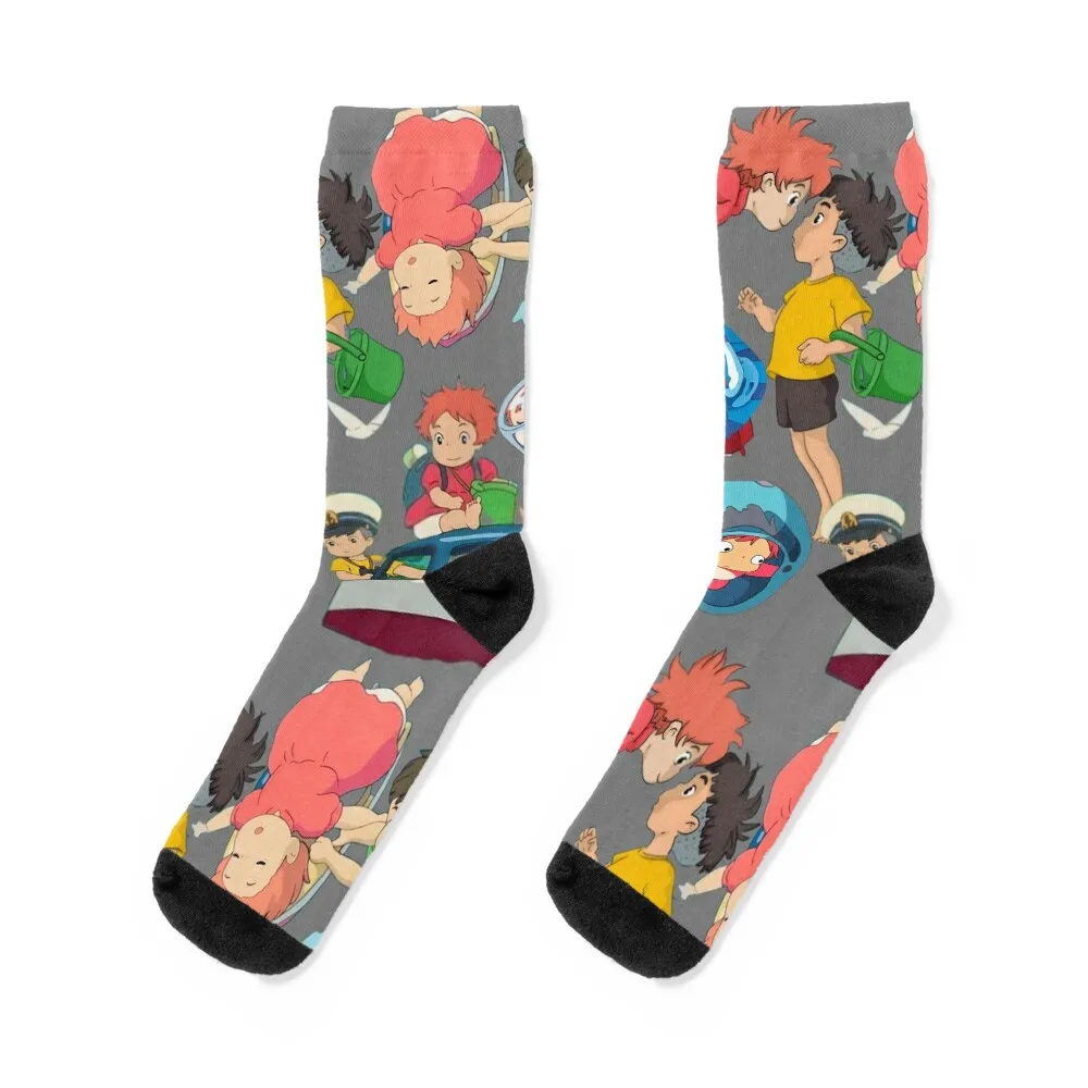 

ponyo ponyo ponyo Socks men cotton high quality professional running winter christmas gift Socks Girl Men's