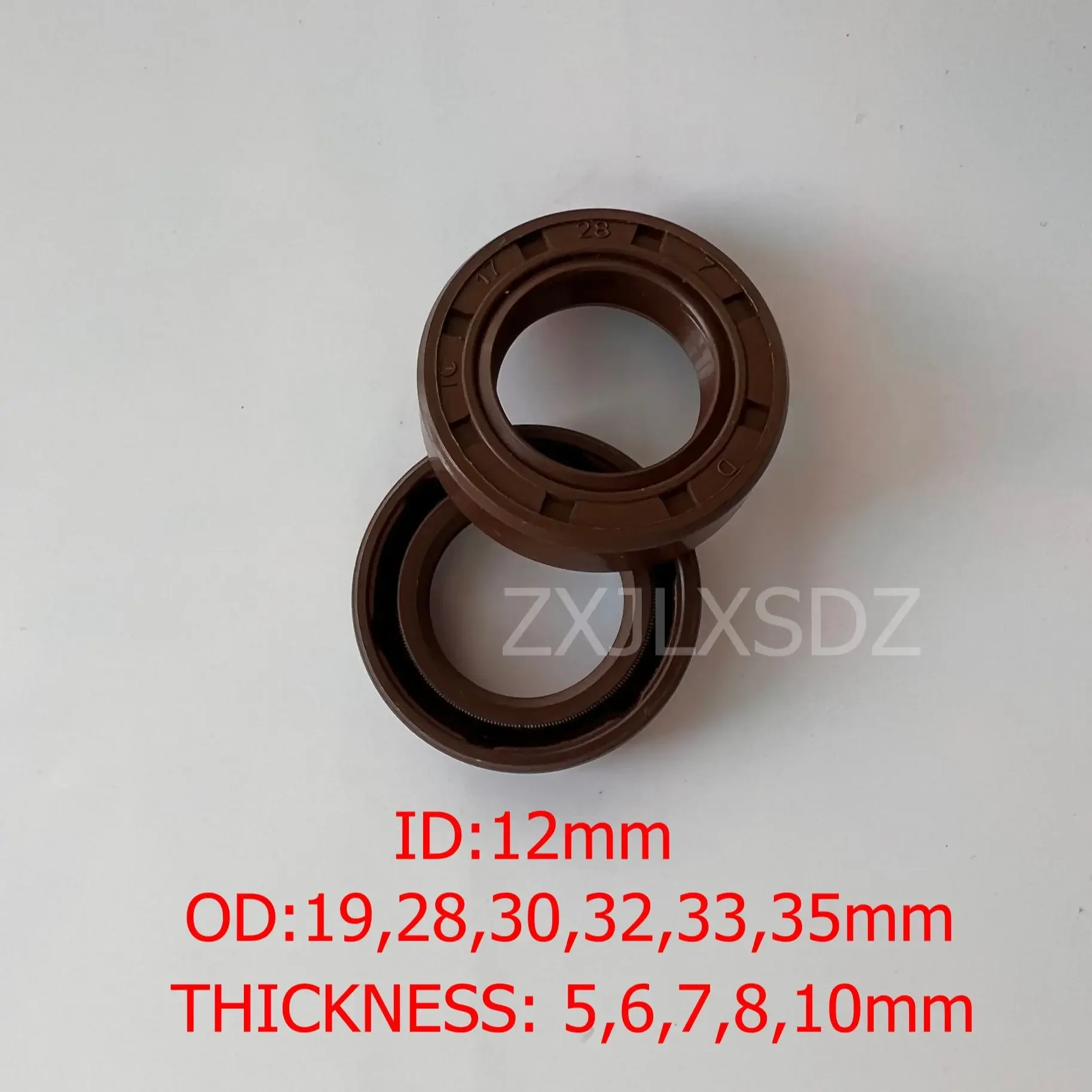 FKM Rubber TC Skeleton Double Lip Oil Seal Gasket 12x19x5 12x28x7/8 12x33x6 12x30x5/7/8/10 12x32x7/10 12x35x7mm