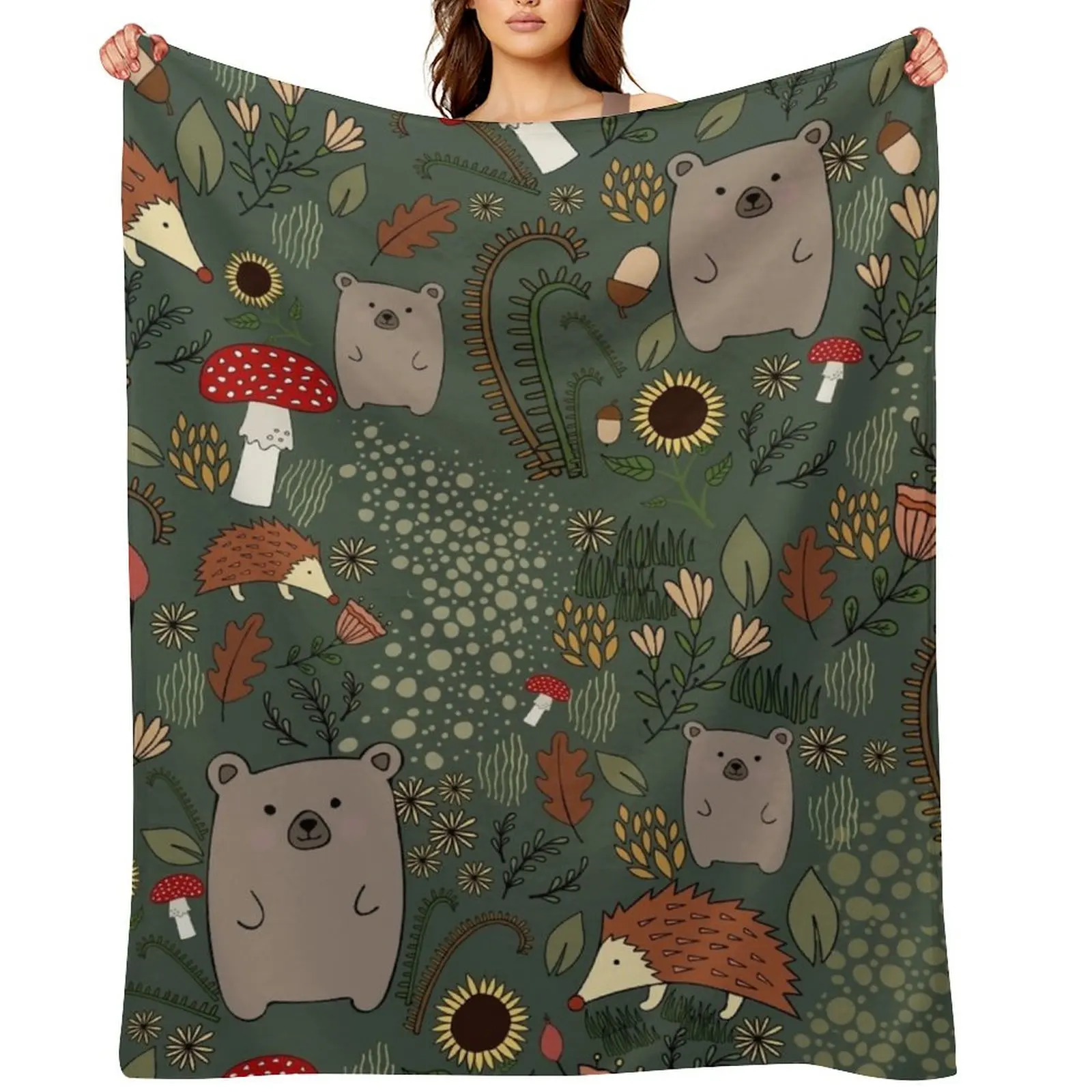

Forest animals Throw Blanket blankets and throws Decorative Beds Decorative Sofas Travel Blankets