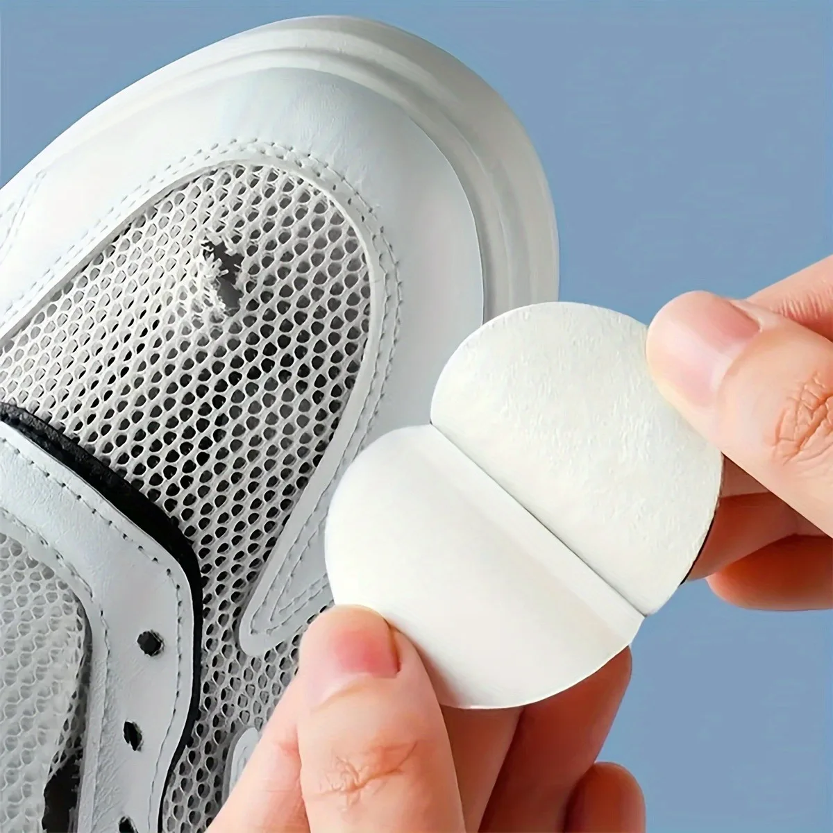 6pcs Shoe Mesh Repair Patches, Self-Adhesive No-Glue Fabric Patches for Sneakers, Quick Fix for Holes & Tears, Black/White