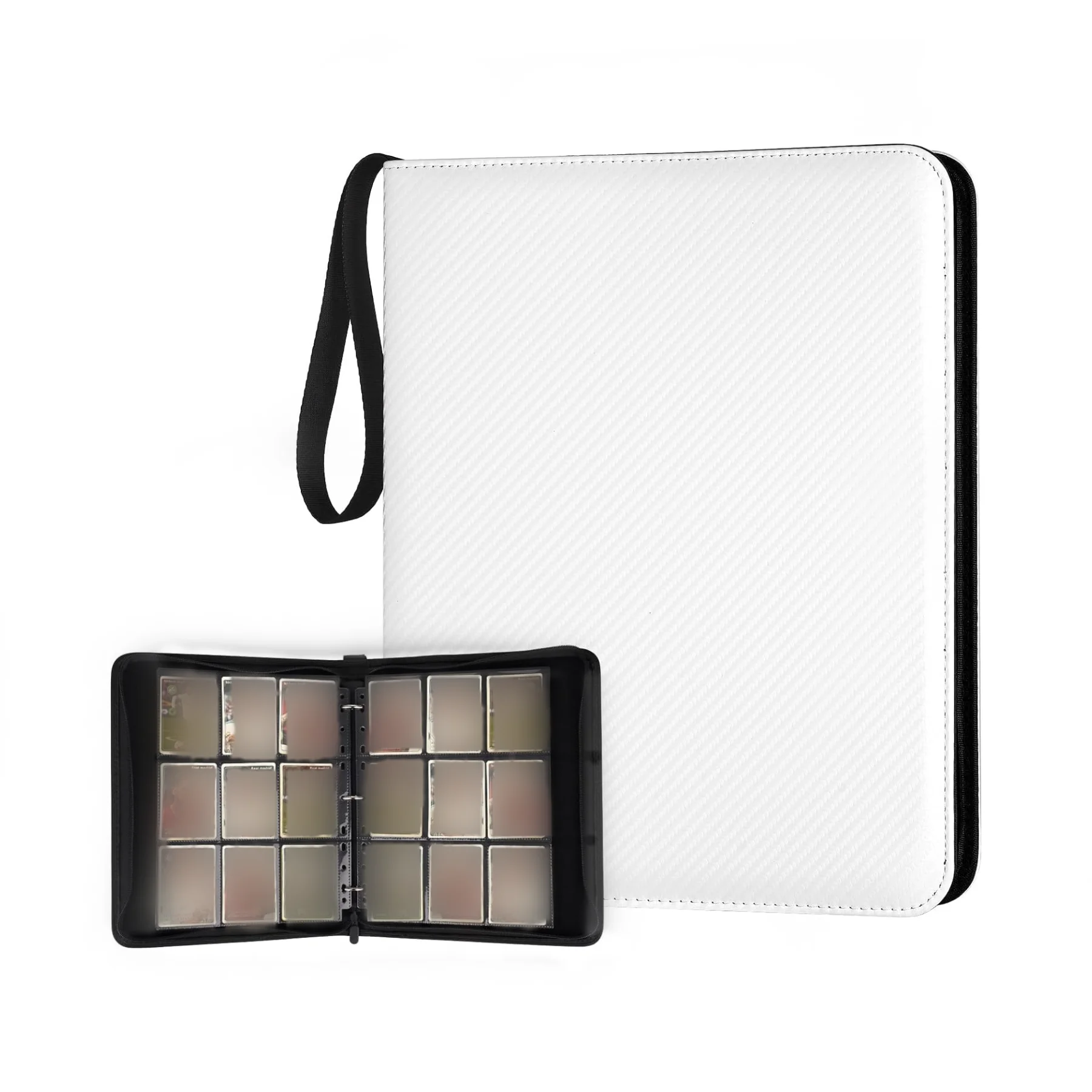 900 Pockets Card Binder Sleeves with Zipper, Double Sided Pockets Card Holder Carry Card Case for TCG CCG Card Storage(Black) image 3