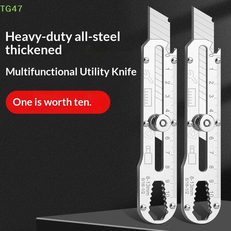 【LS】Utility Knife Heavy Duty All Steel Thickened Large Stainless Steel Wallpaper Knife Industrial Grade Durable Tool Holder