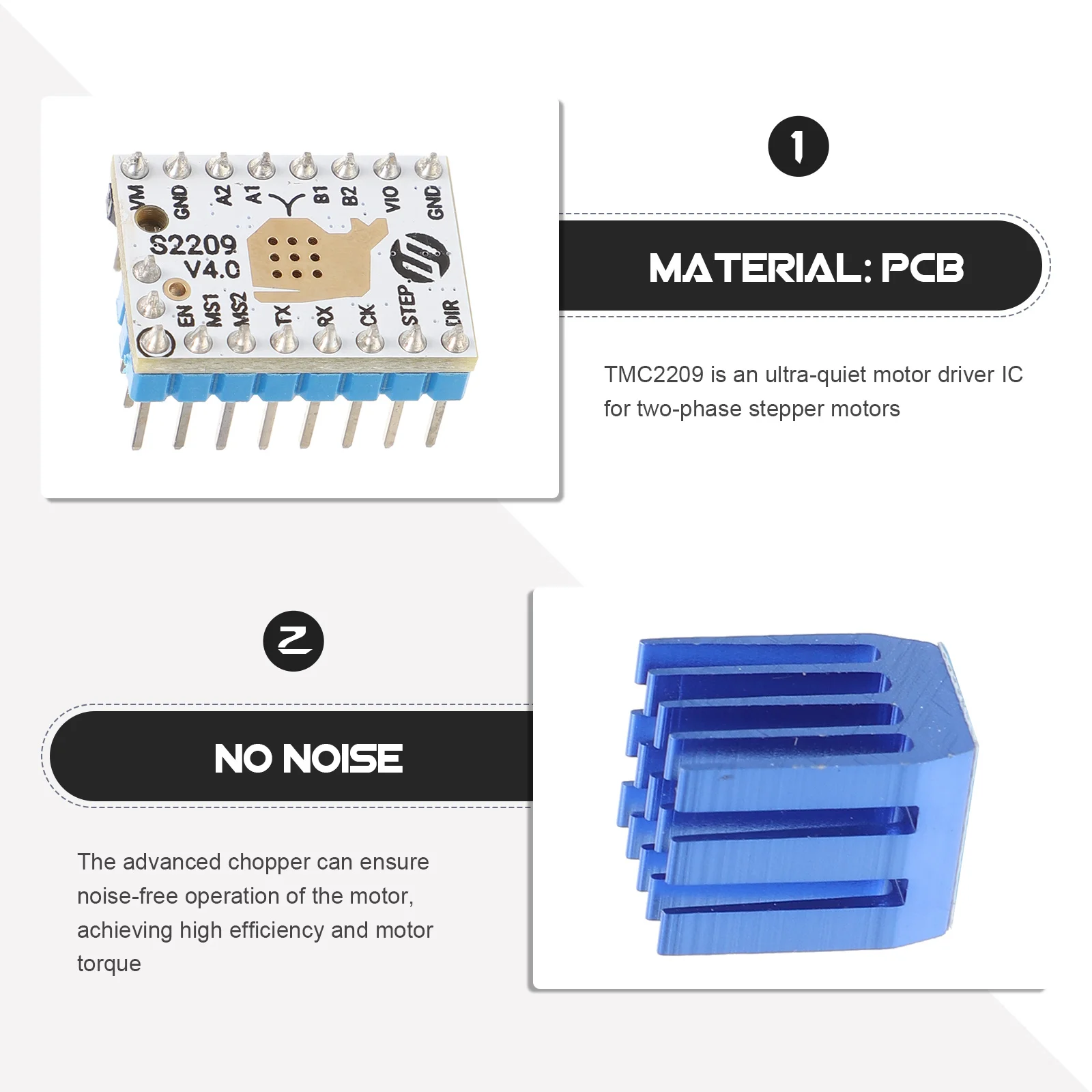 

Tmc2209 .0 Stepper Motor Driver 2. Peak Stall Guard Sensorless Homing Resonance Suppression for Printer Parts