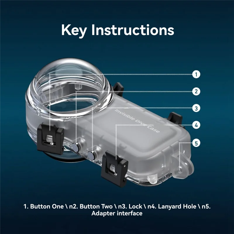 

FFYY-Underwater 50M Dive Case For Insta 360 X4 Waterproof Housing Cover Invisible Diving Case Shell Accessories