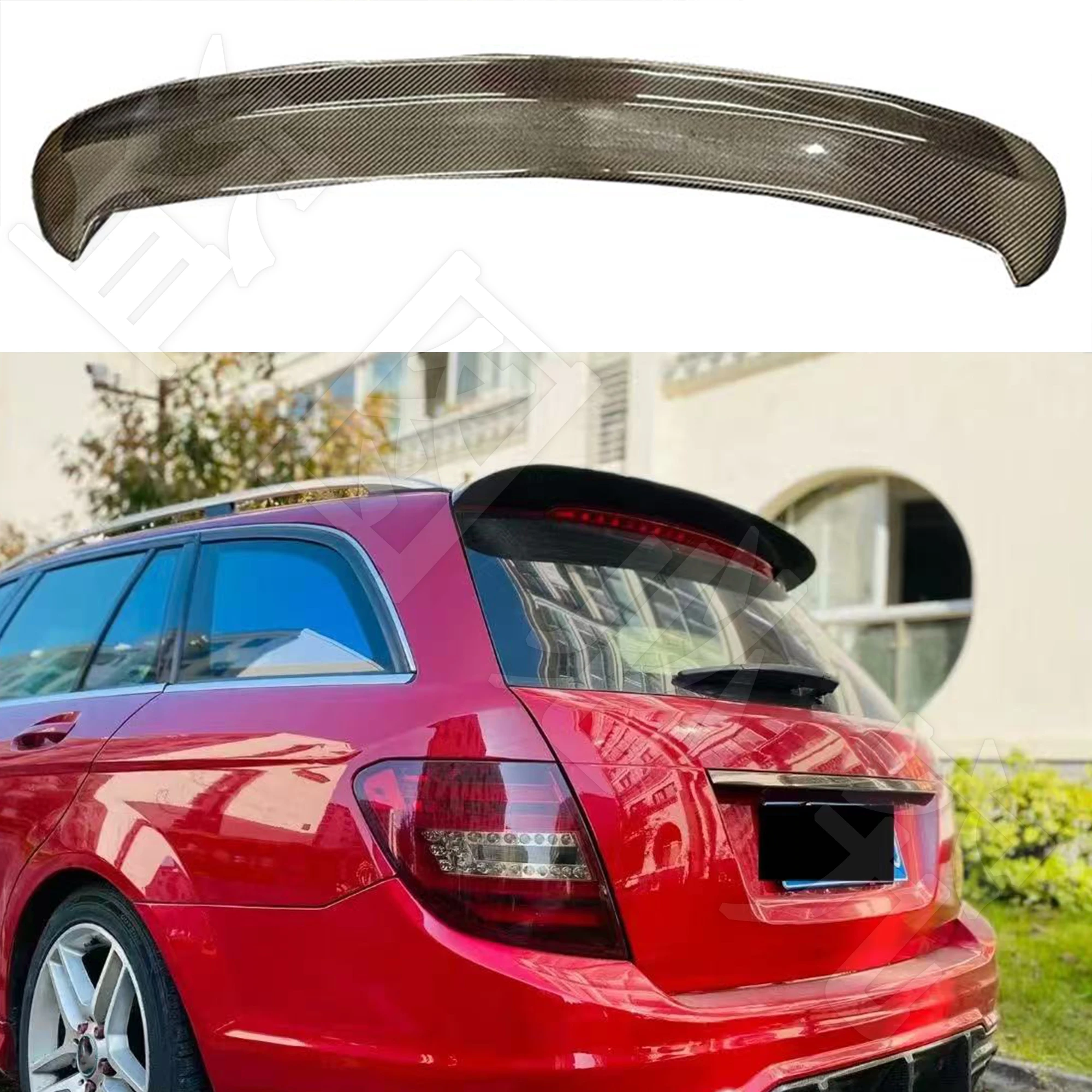 

For Mercedes Benz W204 C200 C260 C180 2010-2014 station wagon/hatchback high-quality carbon fiber roof spoiler body kit