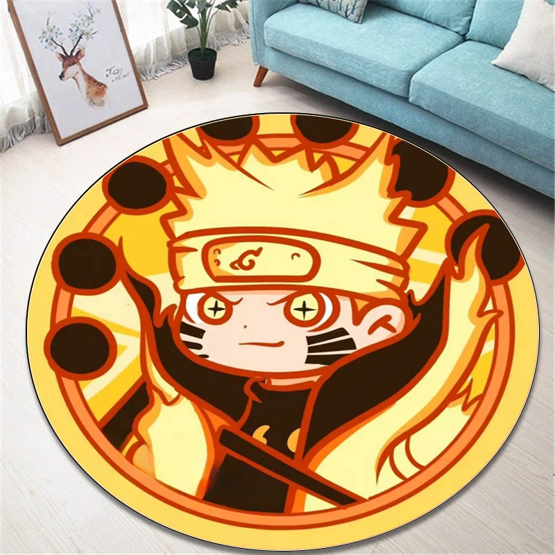 Japanese anime print Round Carpet for Living Room Rugs Camping Picnic Mats Flannel Anti-Slip Rug Yoga Mat Gifts area rug print