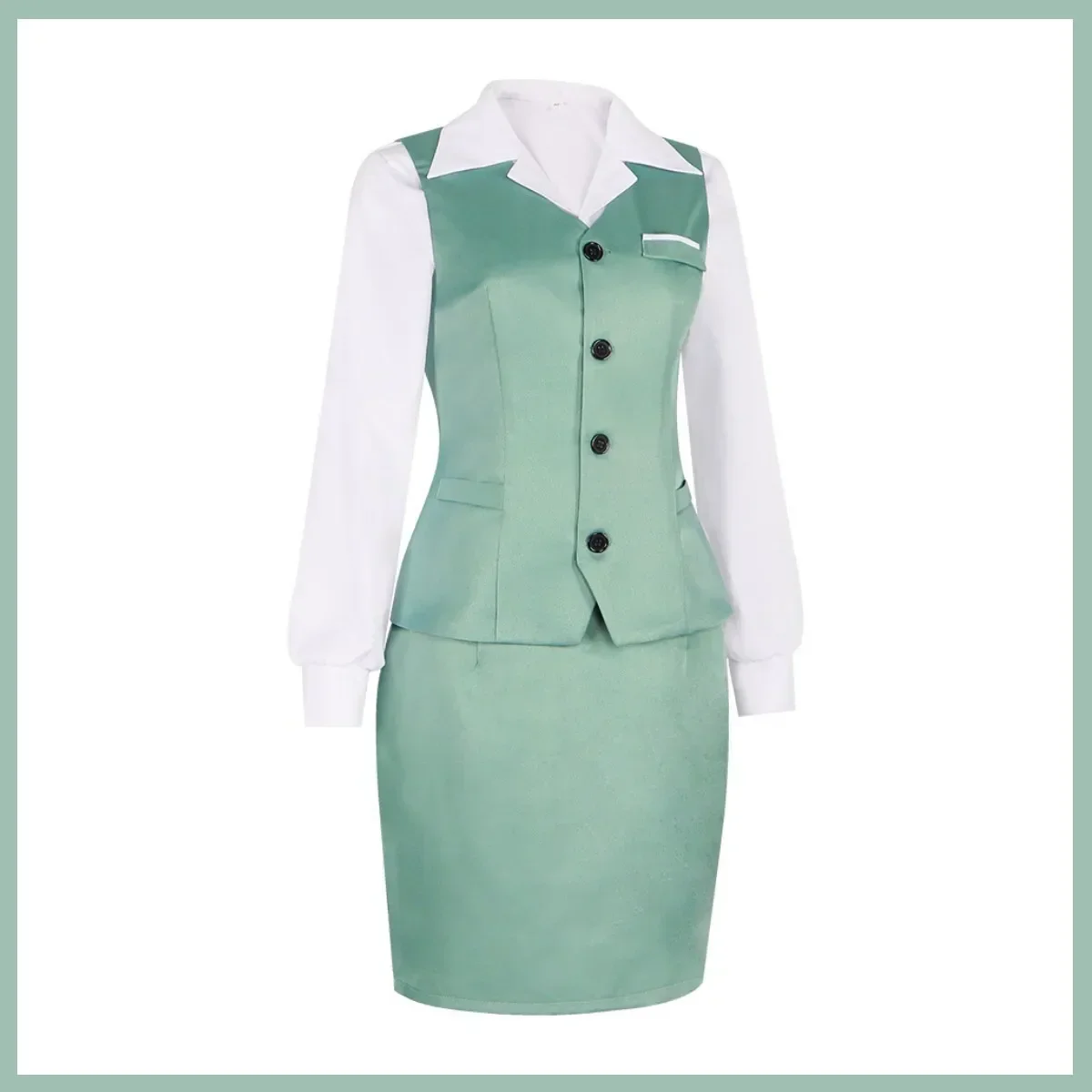 CosplayAnime SPY×FAMILY Yor Forger Yor Briar Cosplay Costume Thorn Princess Wig Green Work Uniform Skirt Adult Woman Sexy Daily