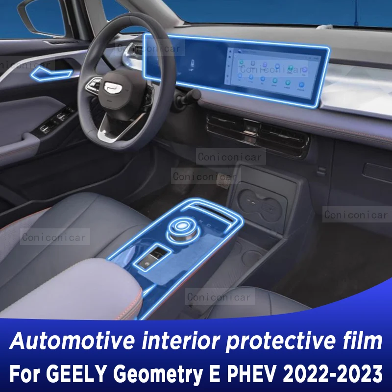 

For Geely GEOMETRY E PHEV 2022 2023 Car Interior Center console Transparent TPU Protective film Anti-scratc Repair