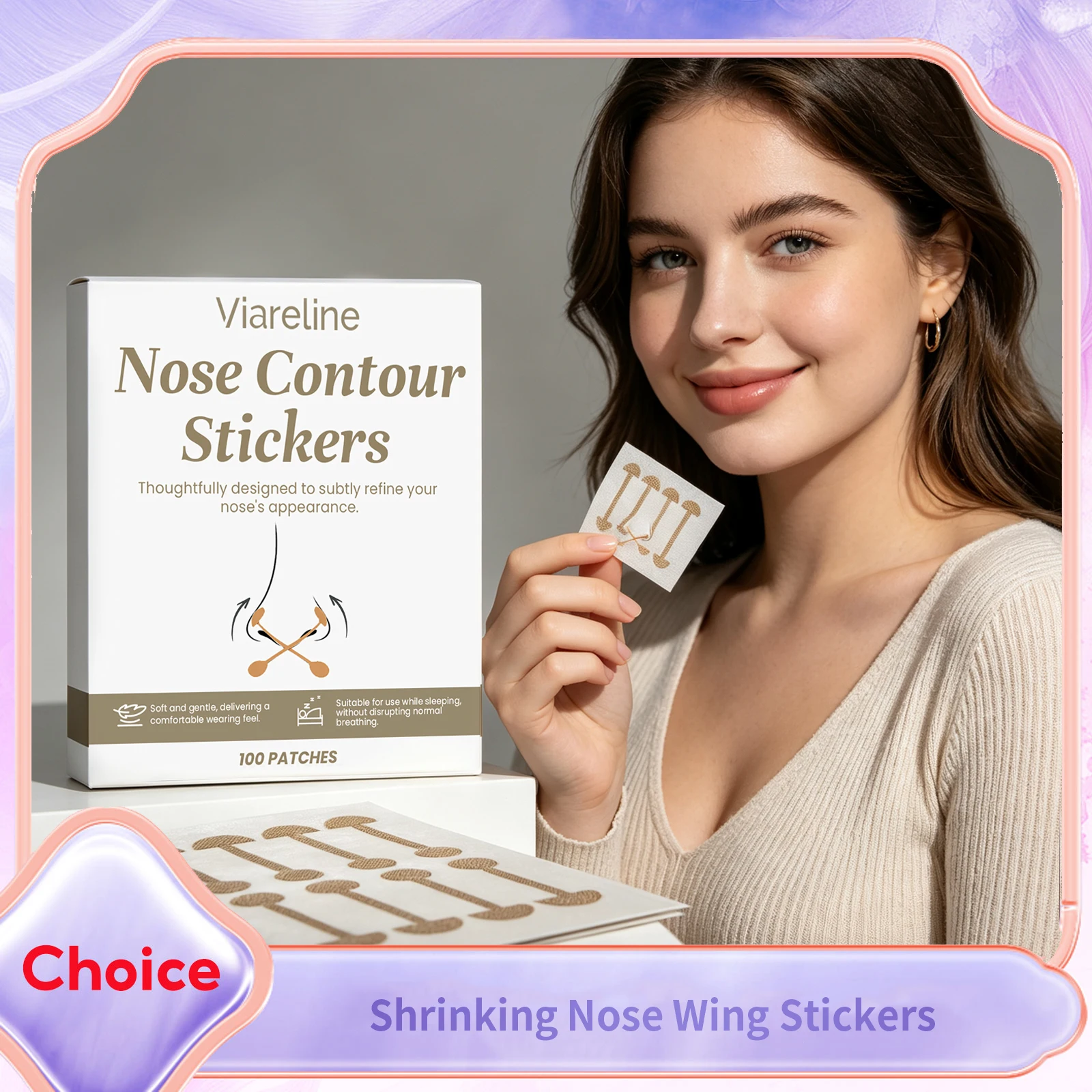 Shrinking Nose Wing Stickers Boost Nasal Skin Elasticity Contour Narrow Smaller Thinner Nose Shaper Sticker Nasal Shaping Patch