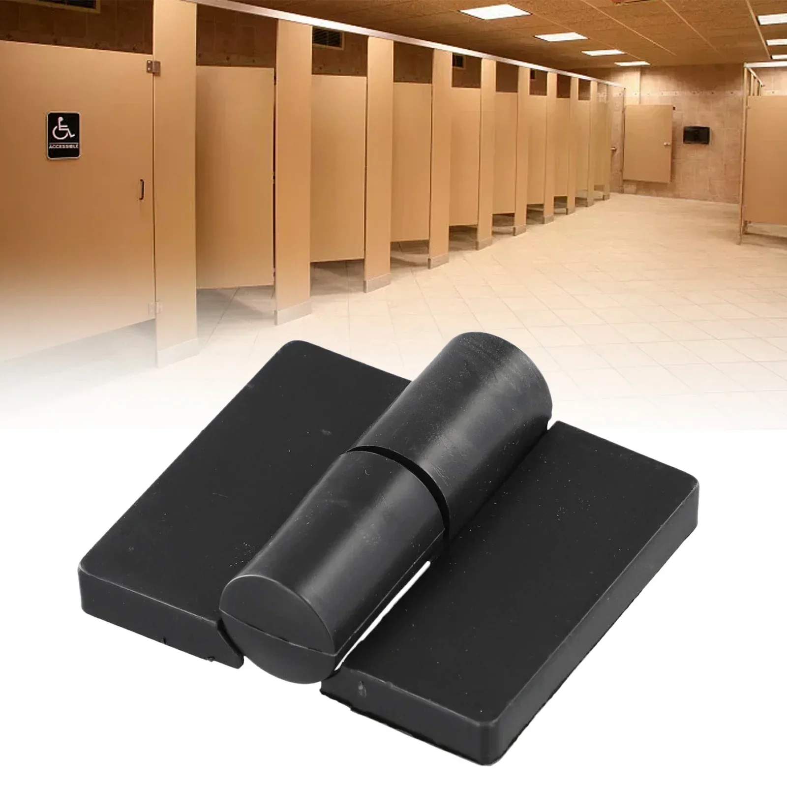 Home Improvement Partition Accessories Hinge Door Hardware Door Hinge For Public Toilet Black Color Easy To Install Nylon Useful