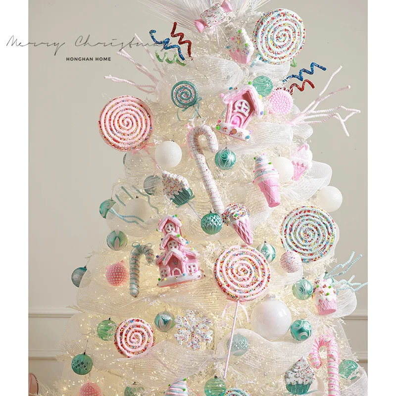 150/180/210 cm pre-installed PE white Christmas tree household Christmas tree ornaments and ornaments