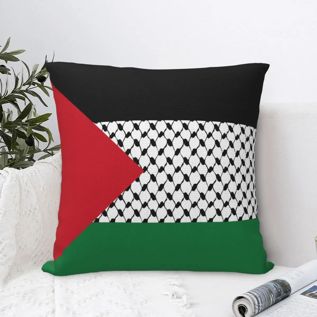 Palestine Flag Pillow Case Palestinian Hatta Kufiya Keffiyeh Pattern Cushion Covers Decorative Throw Pillow Case Cover for Home