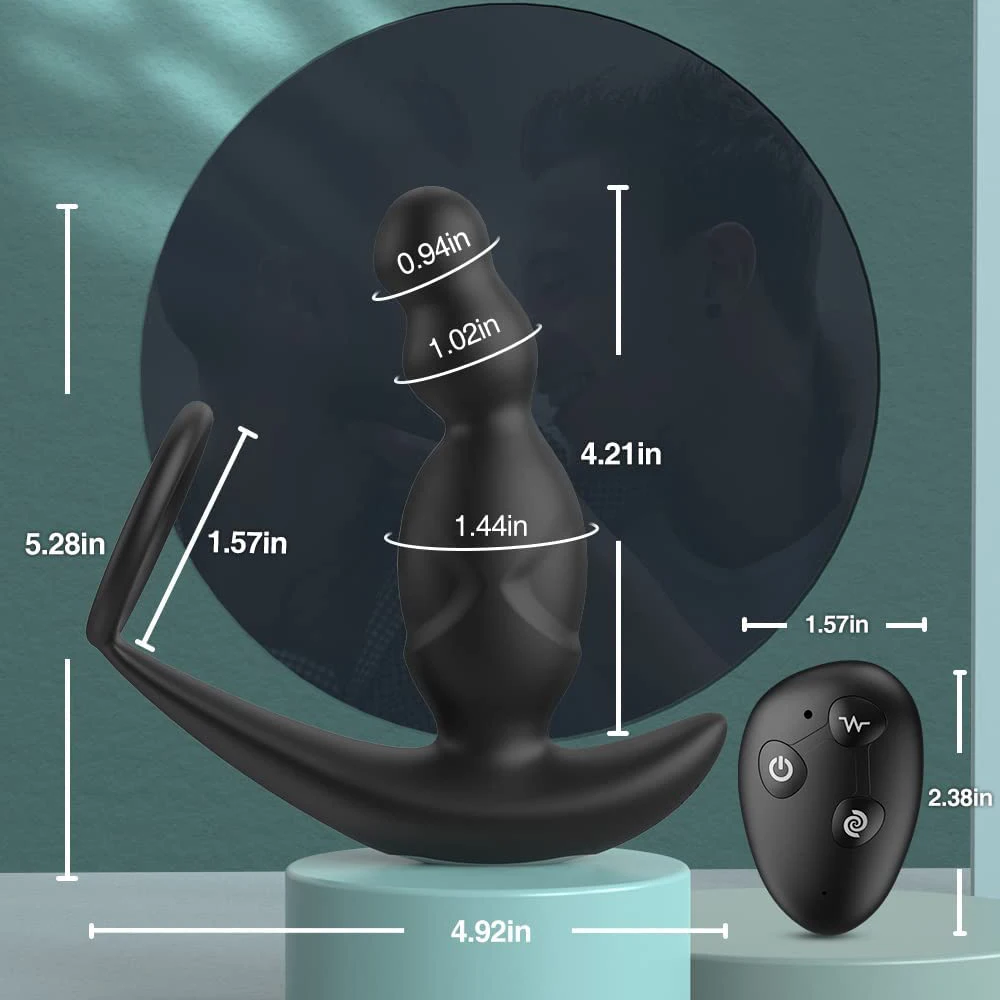 Bluetooth Male Prostate Massager Vibrator 360°Rotate Anal Plugs Penis Ring Butt Plug Vibrator APP Sex Toys for Men Masturbator