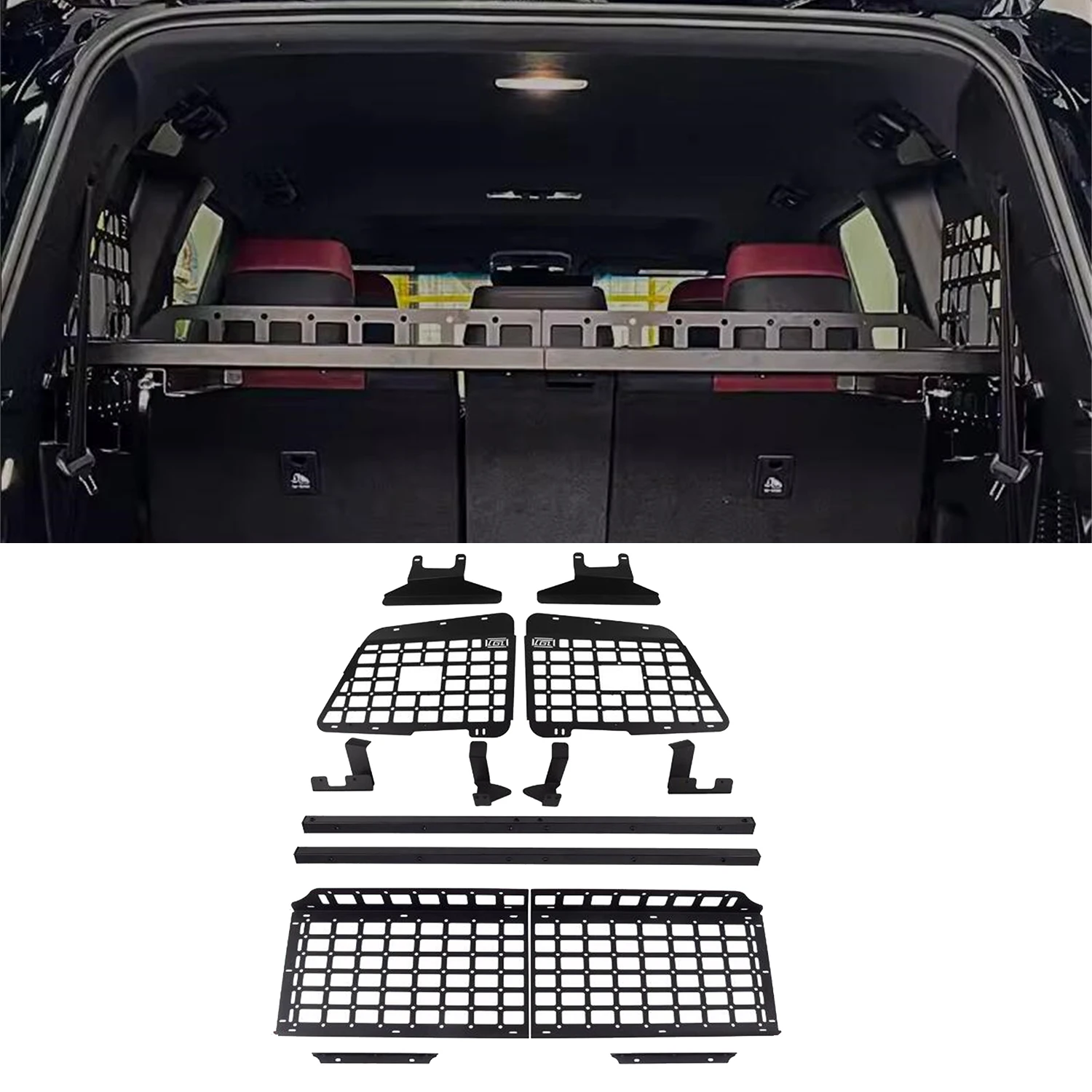 

For Toyota Land Cruiser 300 LC300 J300 2022-2024 Modular Storage Panel Shelf Modification Rear Trunk Debris Rack Molle Panel