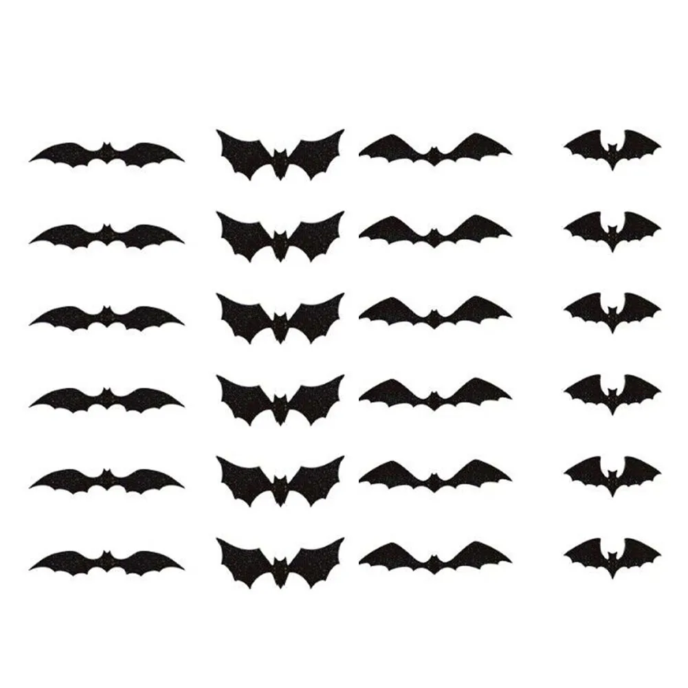 72Pcs 3D Black Bat Wall Stickers for Halloween Decor Perfect for Living Room Bedroom Office Walls and Outdoor Use