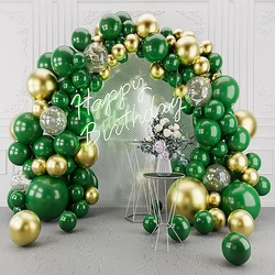 Palloncini verde scuro ghirlanda oro metallizzato coriandoli Kit arco palloncino in lattice decorazioni verdi natalizie Globos decorazione festa di compleanno