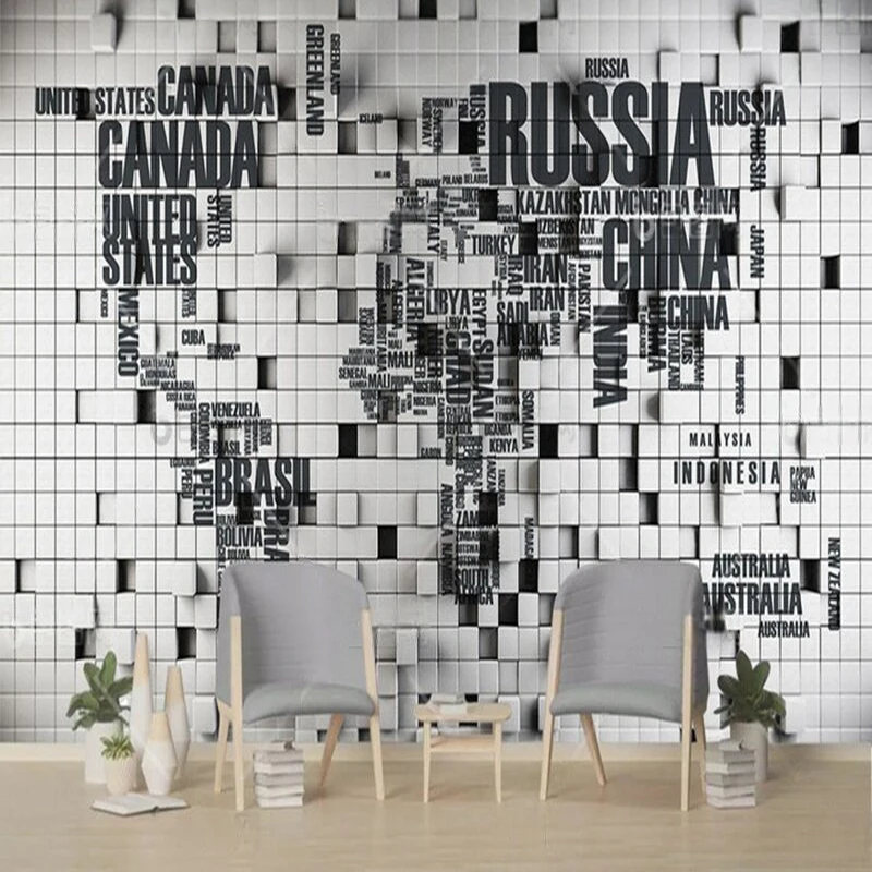 Modern Nordic personalized geometric letter TV bedroom home decoration background wall painting