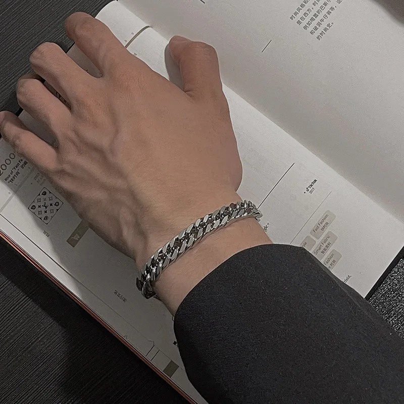 New 316L Stainless Steel Cuban Cable DIY Chain Bracelet for Men Women Kpop High Quality Jewelry Solid Metals not Fade view 6