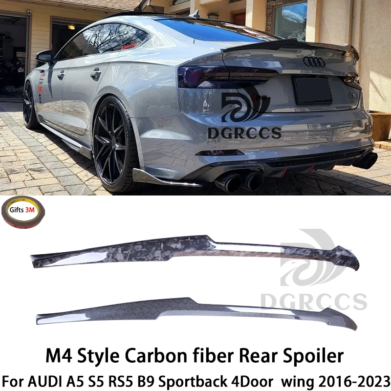 

For AUDI A5 S5 RS5 B9 Sportback 4Door M4 Style Rear Spoiler Trunk wing 2016-2023 Forged carbon Honeycomb carbon